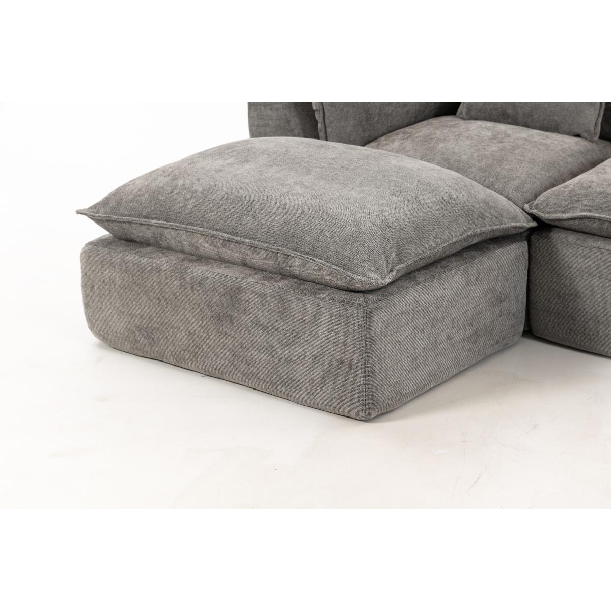 Aobtkel 129.8" Wide Cloud Oversized Modular Sectional Couch - 4-Seat with 2 Ottomans, Deep Wide Seat, True Relax Comfy Living Room Indoor Furniture Set,dorm essentials,home decor Aobtkel 129.8" Wide Cloud Oversized Modular Sectional Couch - 4-Seat with 2 Ottomans, Deep Wide Seat, True Relax Comfy Living Room Indoor Furniture Set,dorm essentials,home decor