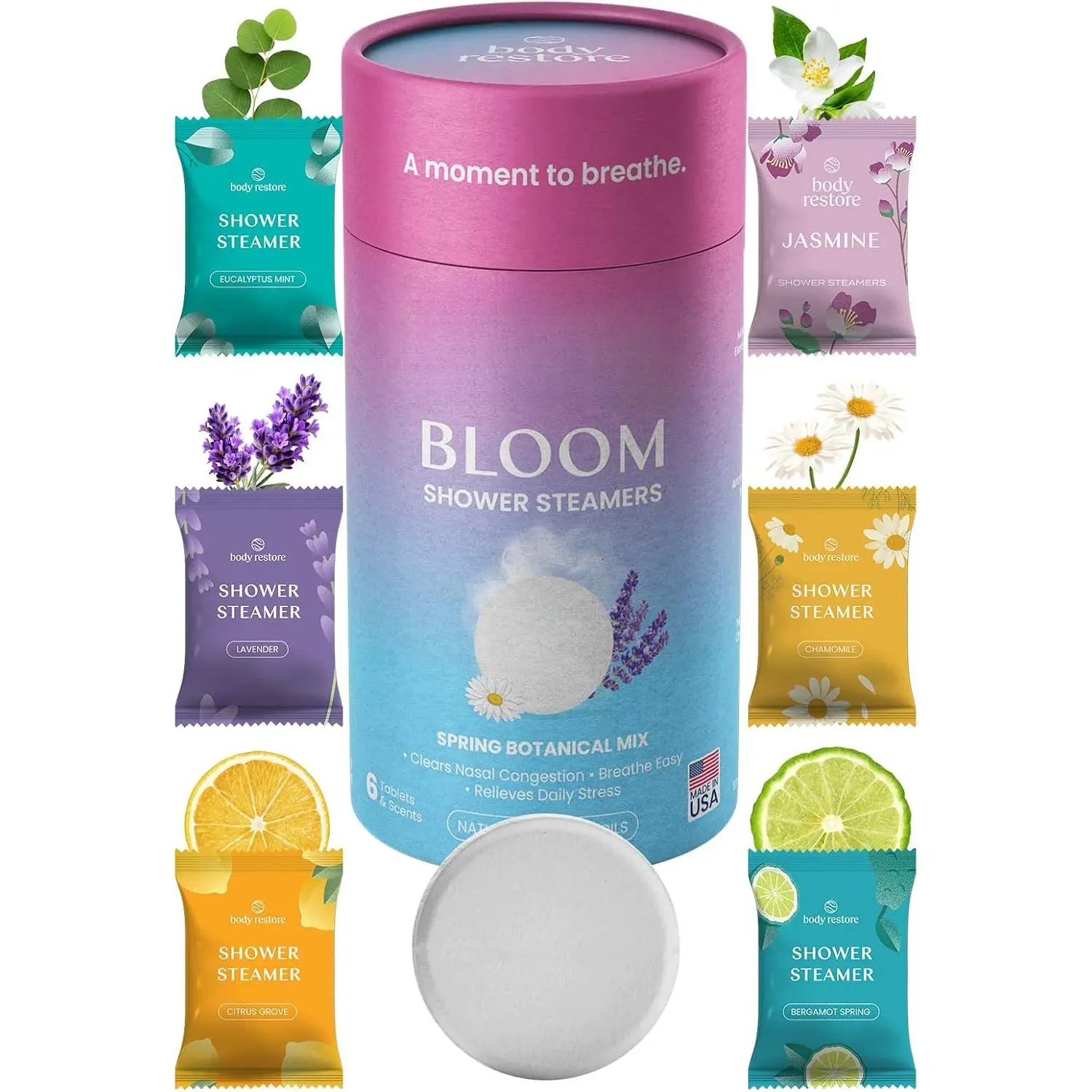 6‑Pack Aromatherapy Shower Steamers, Essential Oil Spa Tablets, Relaxation Stress Relief Self‑Care Gifts for Women Men Mom Dad, Perfect Birthday Gift