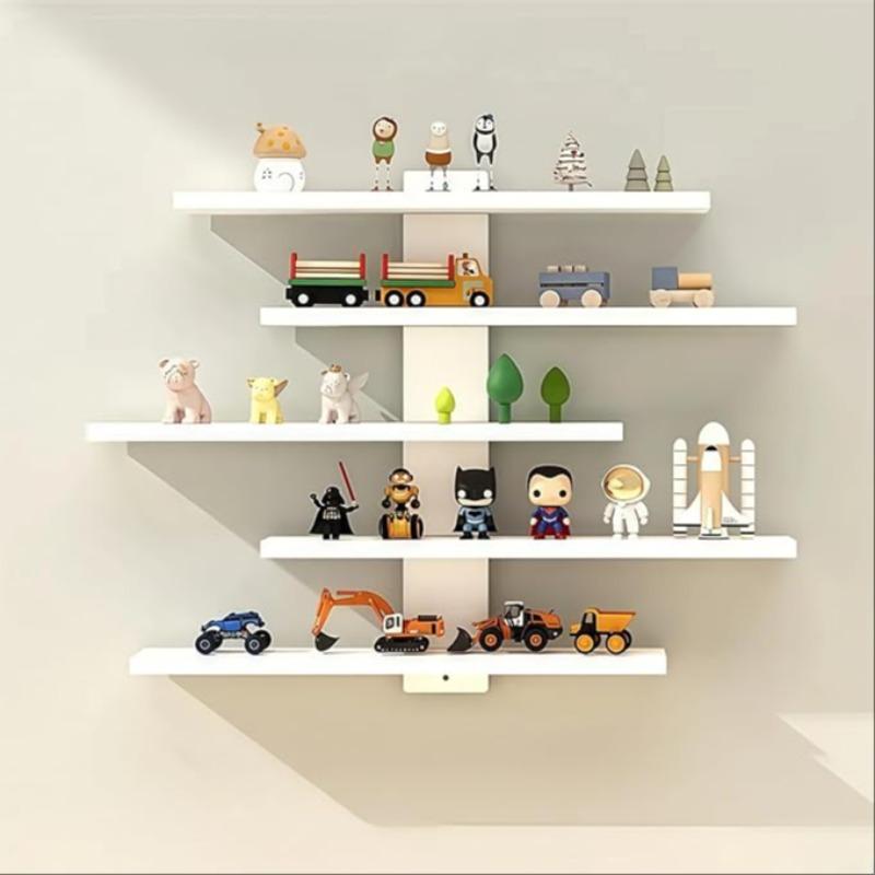 Five-Tier Floating Wall Mount Display Rack, Anime Figure Doll Plant Statue Wall Mountable Storage Shelf, Decorative Bedroom Living Room Study Kids' Room Decor, Wall Mounted Shelf, Decoration
