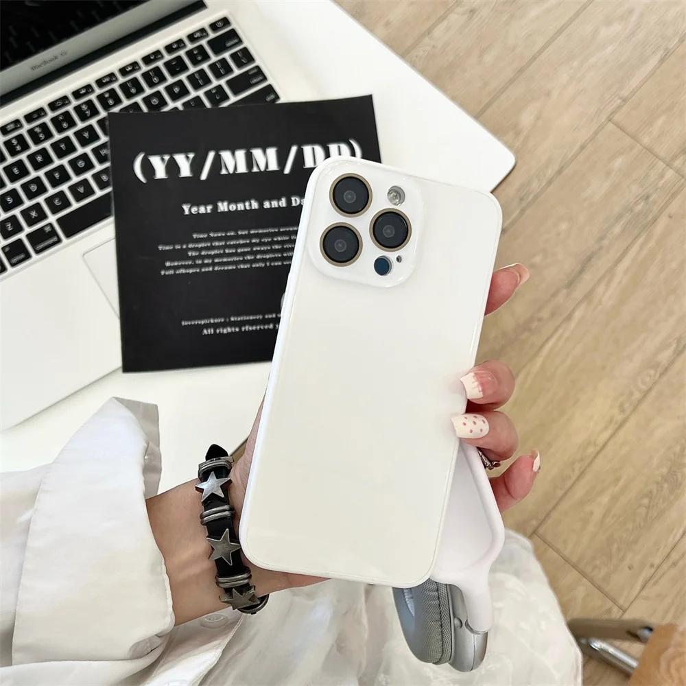 Luxury AG Glass Candy Color Phone Case For iPhone 17Air 17 16 15 14 13 12 11 Pro Max Full Lens Camera Protective Shockproof Back Cover