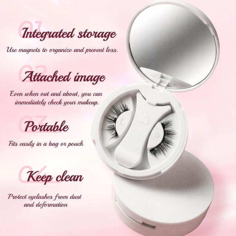 Magnetic False Eyelashes Set No Glue Needed Comfortable Soft Stem Natural Look Easy Wear Strong Magnet Reusable 1 Pair