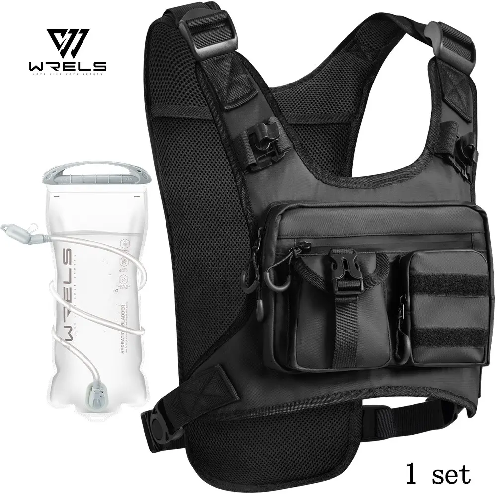 WRELS Running Hydration Backpack with Water Bladder Set,Breathable Water-Resistant Adjustable Trail Backpack,Large Capacity with Hanging Loop Sealed Soft Water Bladder
