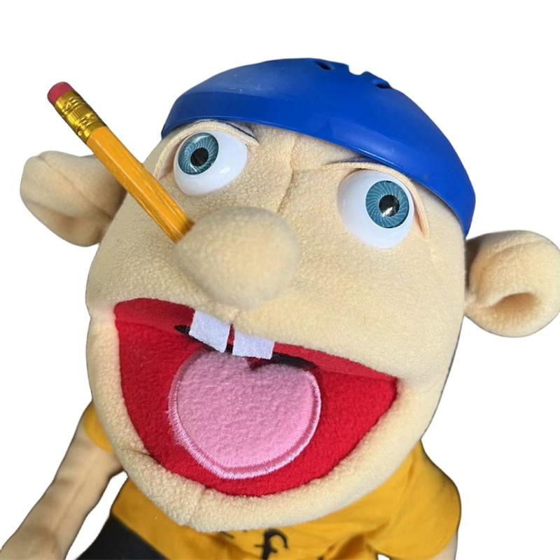 60/40cm Large Jeffy Boy Hand Puppet Children Soft Doll Police Talk Show Party Props Christmas Doll Plush Toys Puppet Kids Gift