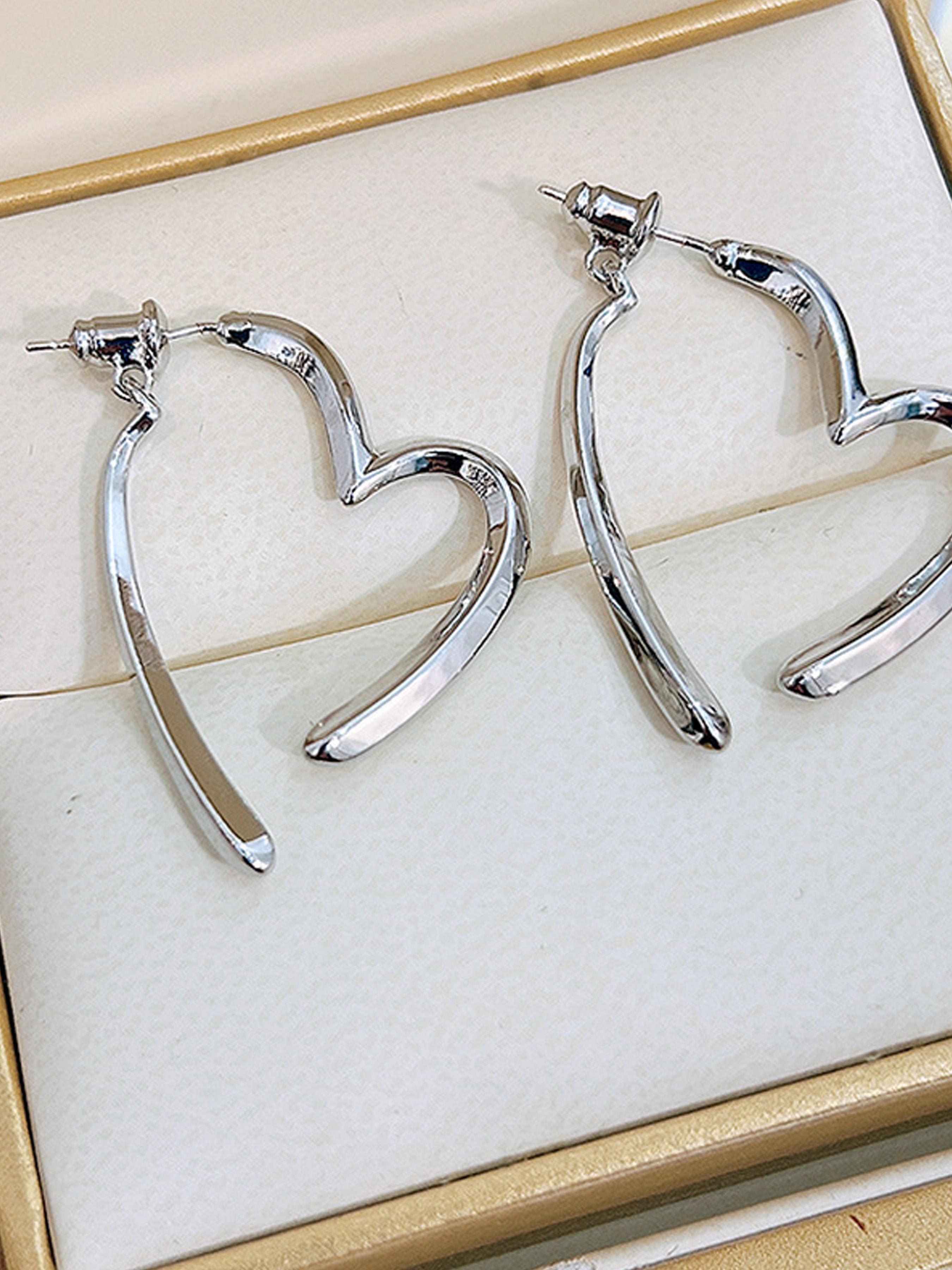 Fashionable Heart Shaped Dangle Earrings, 2025 New Style Fashion Jewelry for Party, Daily Clothing Decor, Trendy All-match & Exquisite Jewelry for Birthday Gift, High Quality Earrings