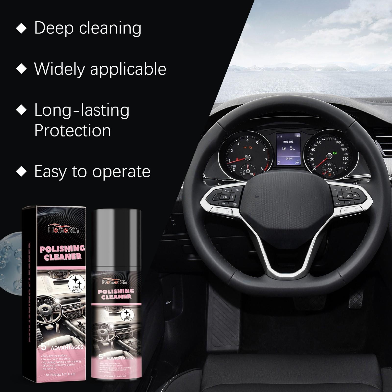 Car Interior Polish Agent, Glossy Shine Cleaning Maintenance, Anti-Dirty Polish, Enhances Appearance, Ideal for Car Care