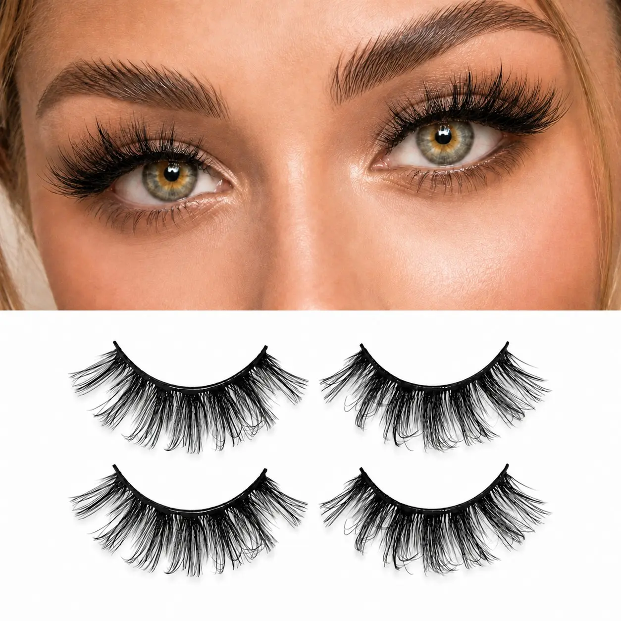 False Eyelashes, Curly Thick Faux Cluster Lashes, Eye Makeup Product For Women, Gift