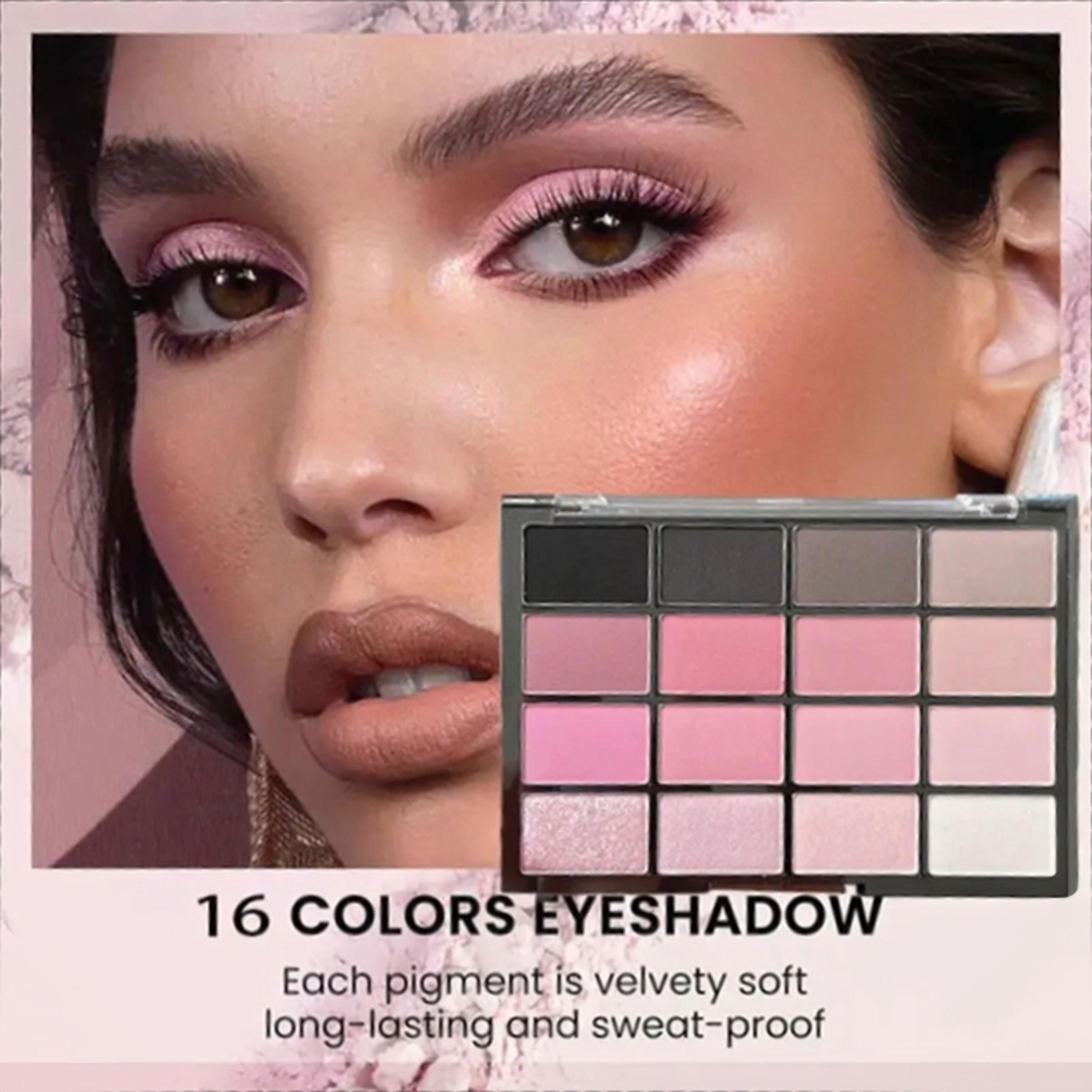 16-Color Eye Shadow Palette, Low Saturation & Nude Shades, Perfect for Party Makeup, Versatile & Elegant Design, Ideal for All Occasions