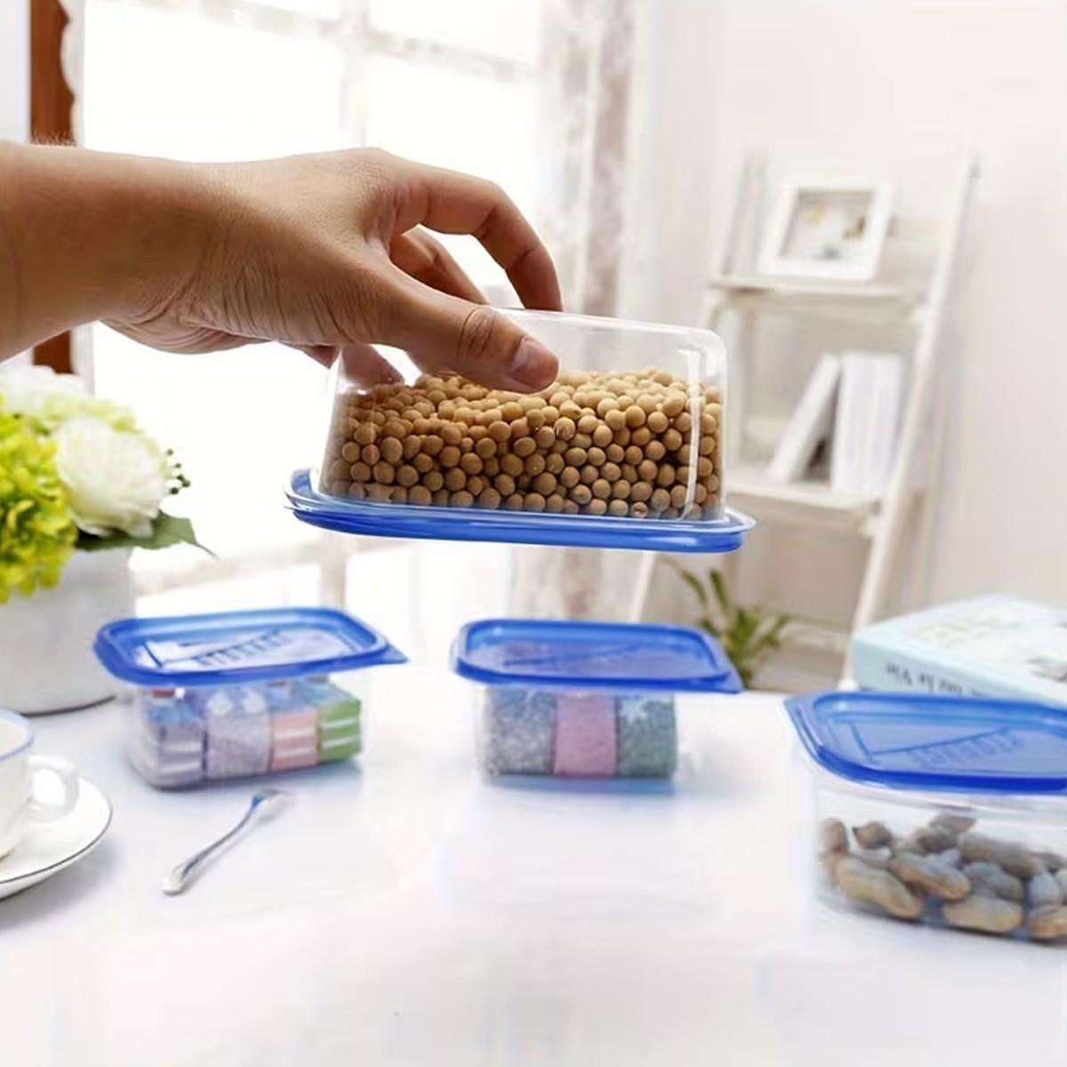 3/6/12pc rectangular food storage container with lid, reusable and stackable, leak-proof, Leakproof Airtight Containers, suitable for pre-meal preparation containers such as grains, meats, fruits, vegetables, salads, is the perfect choice for home