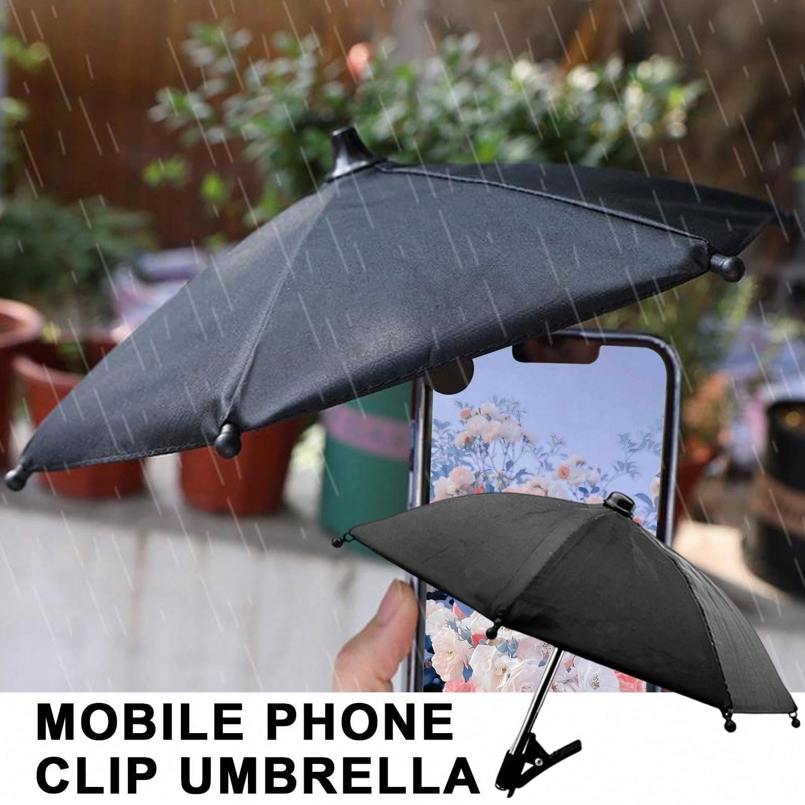 Portable Phone Holder Umbrella, Waterproof Anti-Glare UV Protection Mini Parasol, Universal Phone Sun Visor; Outdoor travel essential for fitness, camping; Summer Y2K cute decor for car, bedroom, garden; Ideal bridesmaid, Mother's Day, wedding & graduatio