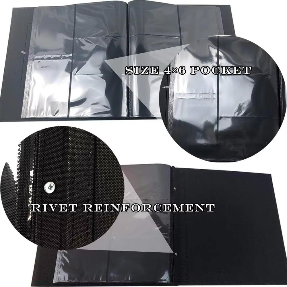 Photo Album 4x6 500 Photos Black Pages Leather Cover Wedding Family Photo Albums Holds 500 Horizontal and Vertical Photos