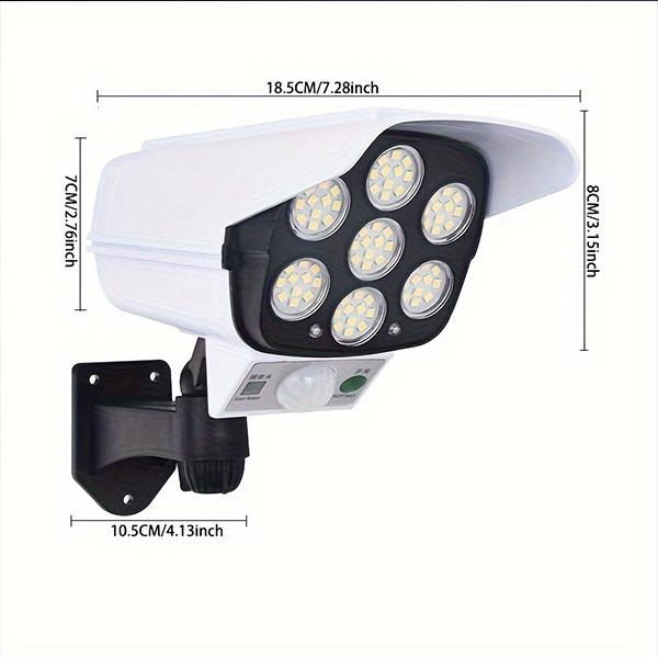 1:1 Fake Security Camera Light ️ Solar Powered | Motion Sensor & Remote Control | IP65 Waterproof | LED Deterrent Light for Home/Garden Durable Plastic Rechargeable
