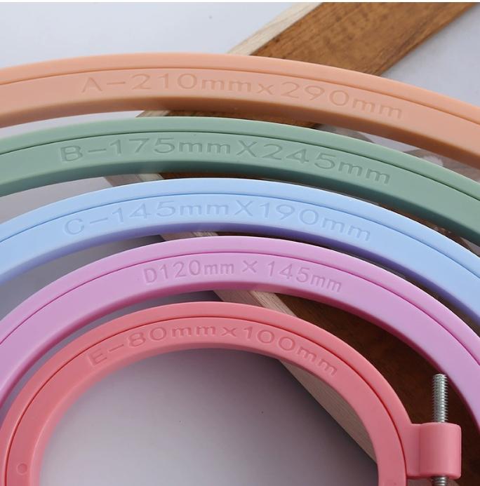 New Colorful Elliptical Embroidery Tent, 5 Sizes Available, Multi-Color Options, Handmade Embroidered Tent, Perfect for DIY Projects