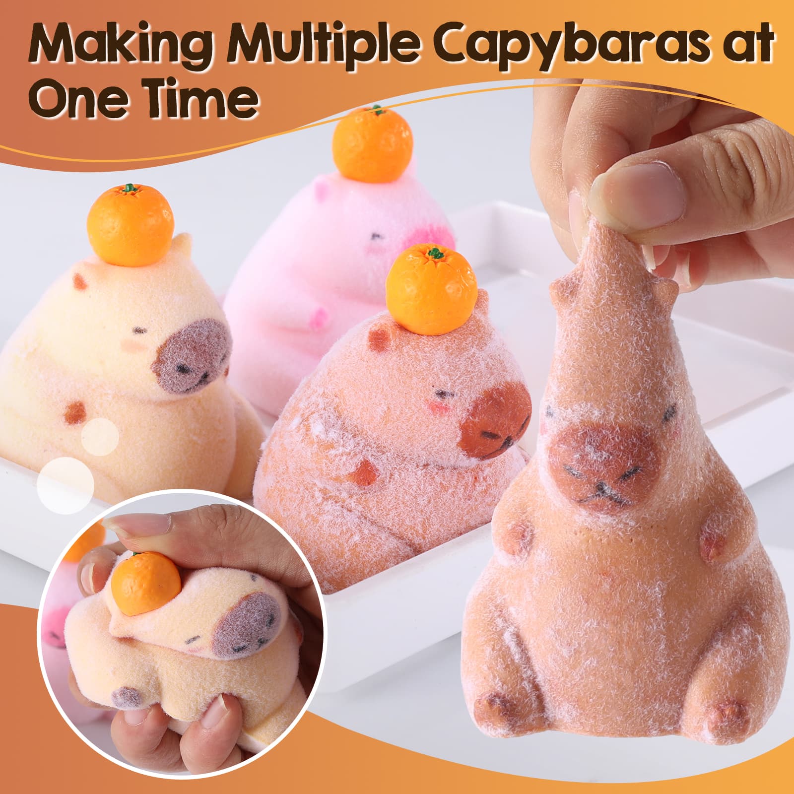 4-in-1 Hamster & Chick & Capybara Silicone Molds for Taba Squishy, 3D Animal Molds to Make Decompression and Cute Birthday Gift for Hamster Lover, Flexible and Durable Resin Mould - LET'S RESIN