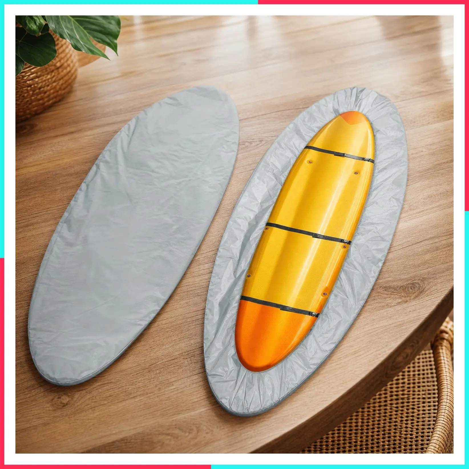 420D Heavy Duty Waterproof UV Resistant Kayak Cover, Ultra Strong Canoe Dust Cover for Outdoor Storage, Fits 9.8-13.5ft Kayaks, Indoor & Outdoor Protection