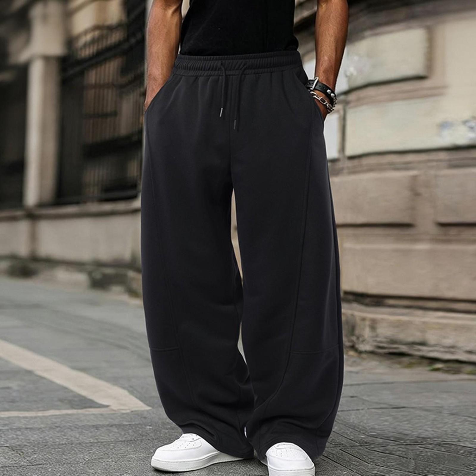 Men's And Woman's Solid Color Straight-Leg Joggers, Wide-Leg Pants with Adjustable Drawstring and Side Pockets, Casual Sports Pants, Minimalist Style, Men's Lounge Pants,Gifts for Boyfriends and Husbands