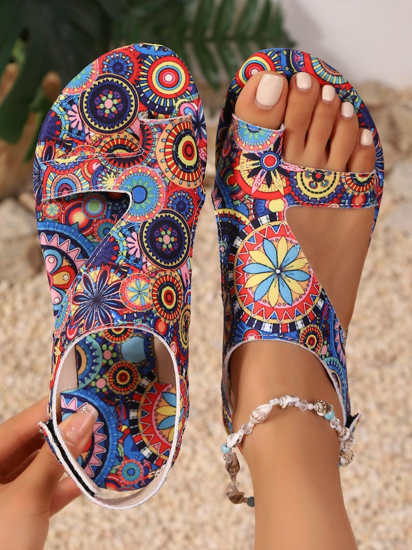 Boho Cashew-Flower Open-Toe Sandals, Beach Slide Sandals, Bohemian Sandals, Boho Style Sandals, Stylish Comfortable Footwear for Summer Vacation Boho Cashew-Flower Open-Toe Sandals, Beach Slide Sandals, Bohemian Sandals, Boho Style Sandals, Stylish Comfortable Footwear for Summer Vacation