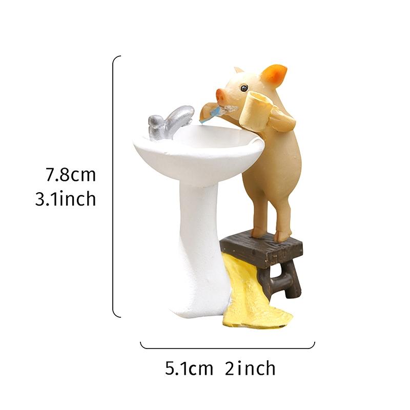 Cute Mini Decorative Craft, 1 Piece Resin Ornament, Creative Desktop Decor for Home Office Garden, Collectible Room Decor