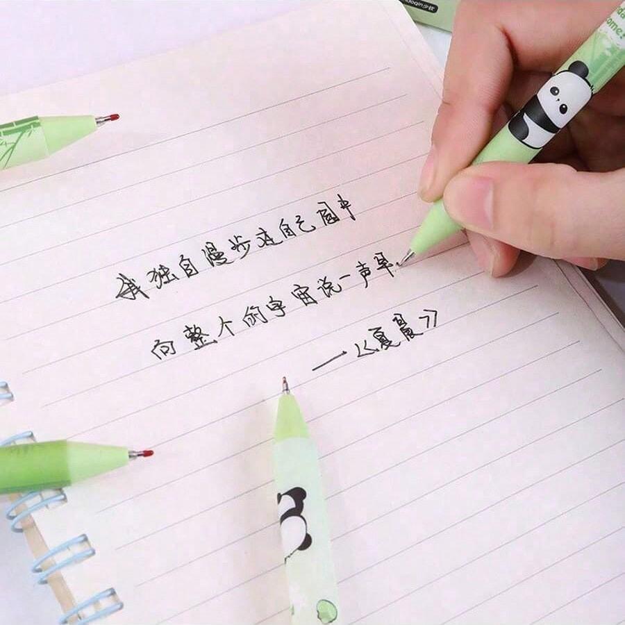 Cute Panda Pattern  Pen, 6 Counts Durable Lovely Smooth  Pen with Clip,  Office Stationery & Supplies for Home School Dormitory