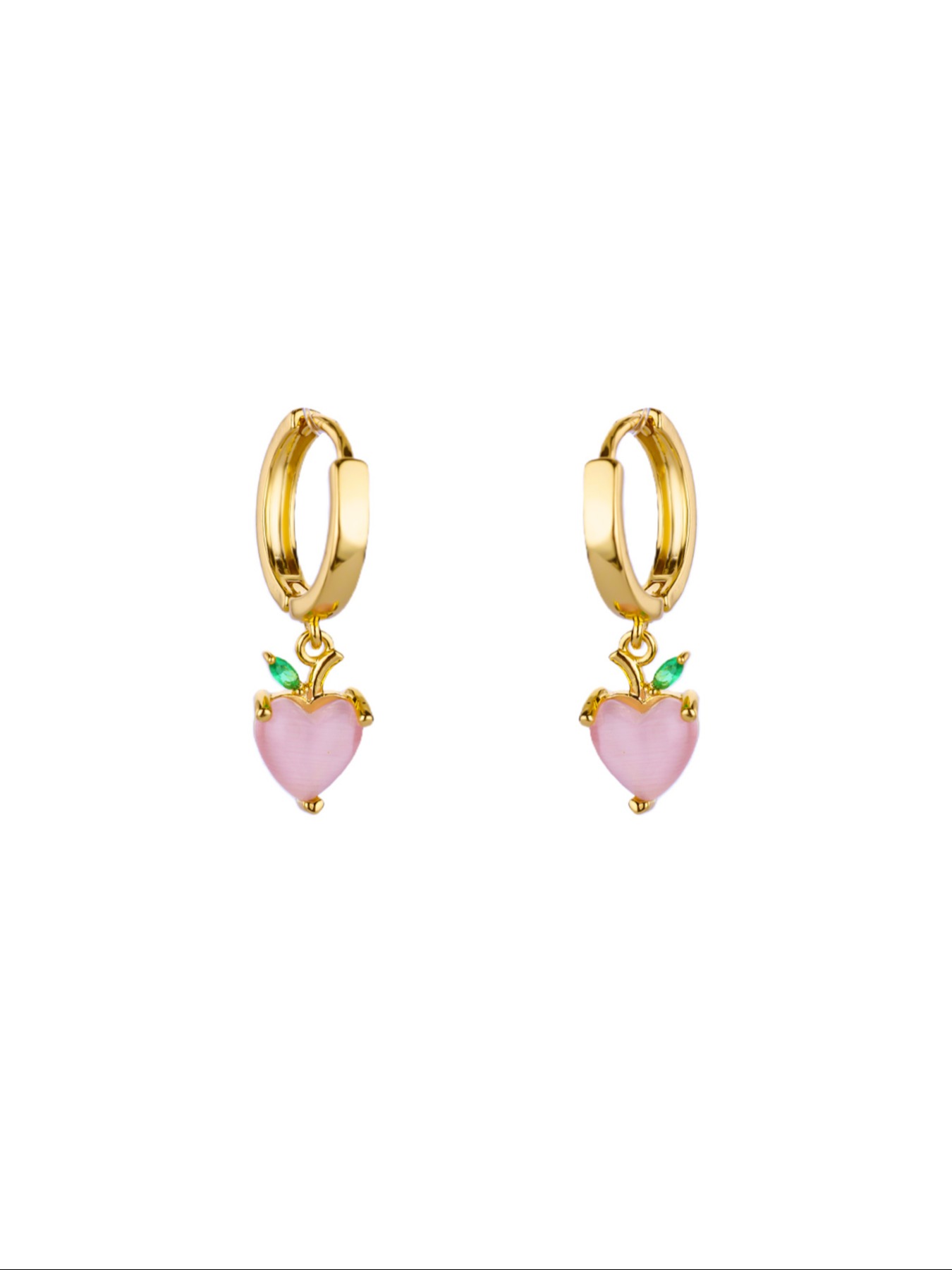 1 Pair Pink Opal Heart Earrings for Women Gold Color Small Hoop Earrings Hypoallergenic Waterproof Jewelry,Perfect Gifts for Birthday,Party,Wedding,Anniversary,Mother's Day,Vacation,Daily