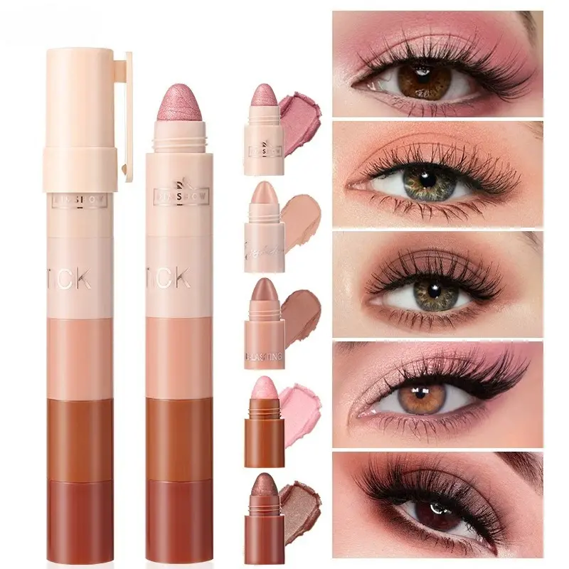 Multi-Color Sparkle Eyeshadow Crayon – 5 Segment Stick with Glitter Finish, Under-Eye Aegyo Sal Brightener & Lid Shadow, Travel-Friendly One-Step Eye Makeup