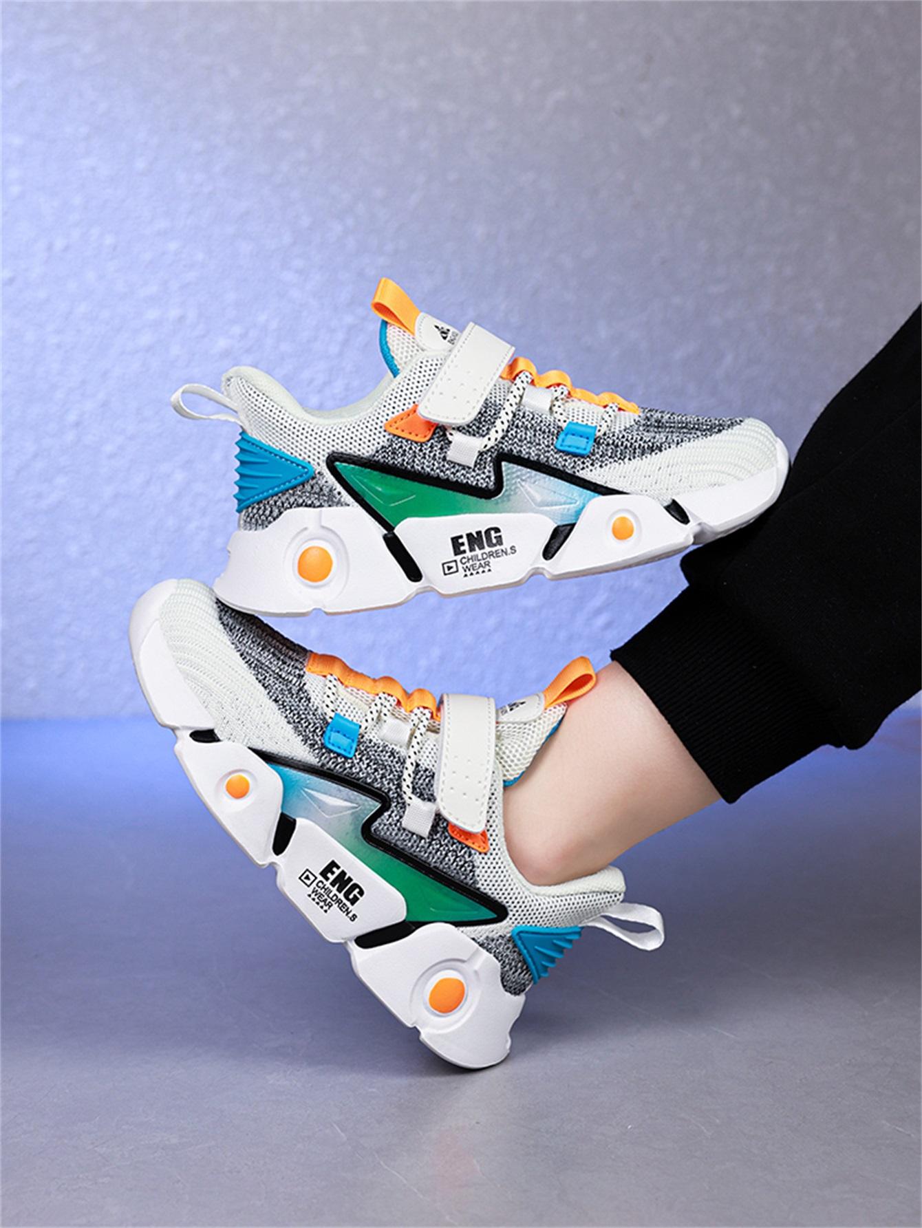 Boys Girls Trendy Gradient Color Classic Fashion Casual Shoes, Campus Lightweight Comfort Outdoor Sports Shoes, PU Leather Eva Sole