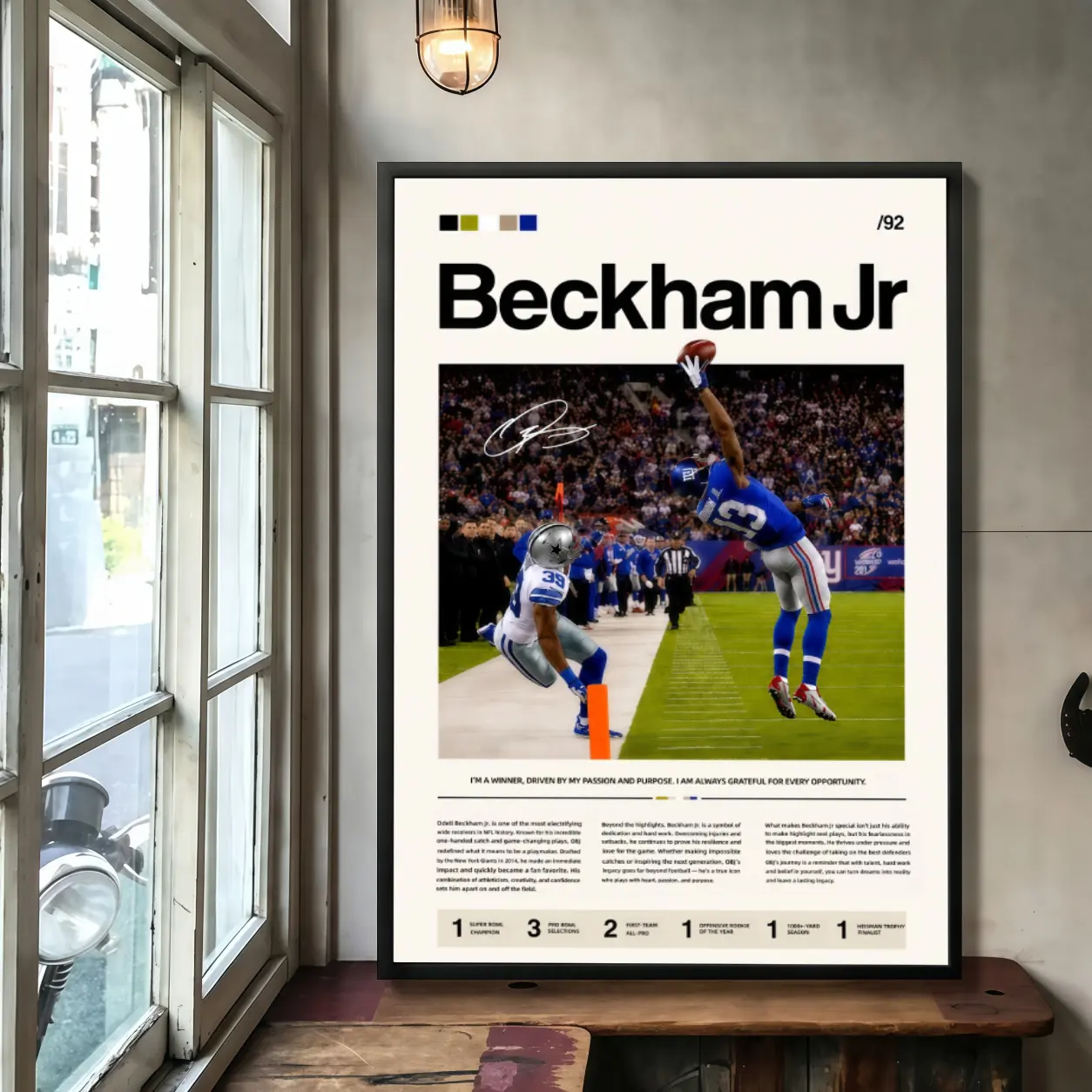 [Sale up to 35%+FREE SHIP+NO FRAME] Odell Beckham Jr. Poster, Beckham Jr. Print, New York Giants Art, Odell Beckham Jr. Wall Decor, Giants Print Fan Gift Idea, NFL Art