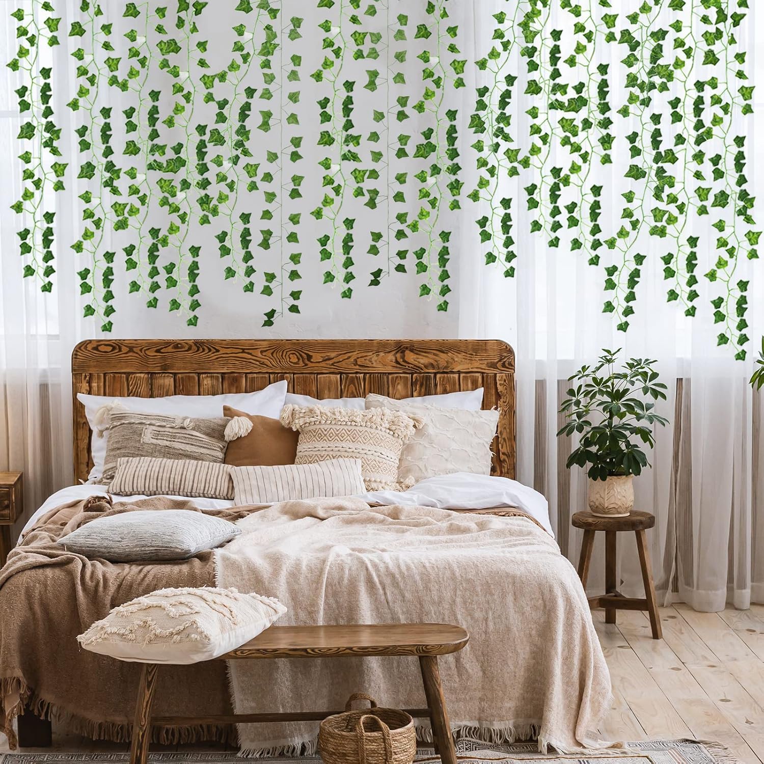 14 Pack 98 Feet Fake Ivy with Lights, Artificial Garland with 100 LED String Lights Greenery Hanging Plant Vine for Bedroom Wall Decor Wedding Party Room Aesthetic Stuff 14 Pack 98 Feet Fake Ivy with Lights, Artificial Garland with 100 LED String Lights Greenery Hanging Plant Vine for Bedroom Wall Decor Wedding Party Room Aesthetic Stuff