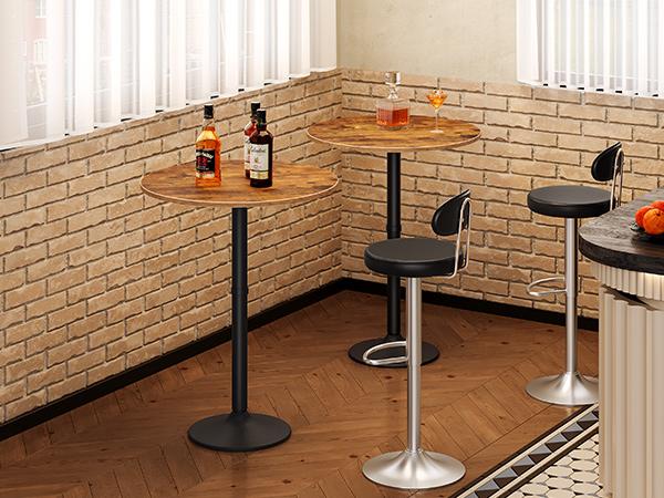 HOOBRO Round Bar Table, 35" Tall Pub Table, Cocktail Table with Base, Stable Counter Table with Non-Slip Base for Narrow Space, Bar Height Table for Kitchen, Easy to Assemble, Rustic Brown#SpringSale #BigSpringSale