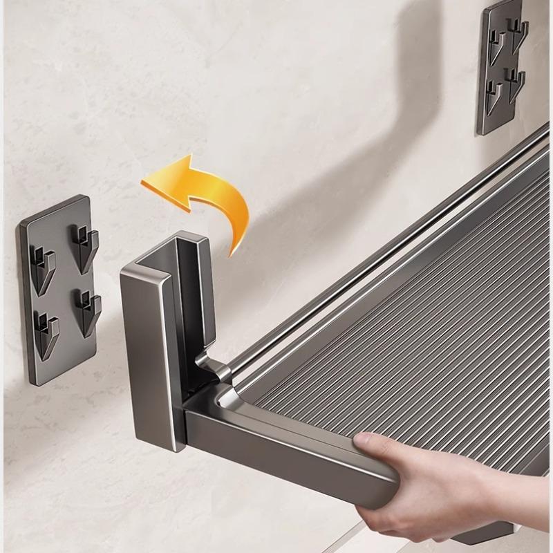 Suction Cup Kitchen Prep Rack with Multi Layer Food Trays, Wall Mounted Foldable Vegetable Holder for Meal Prep, Space Saving Storage Organizer for Cutting Ingredients, No Drill Design for Home Kitchen Use