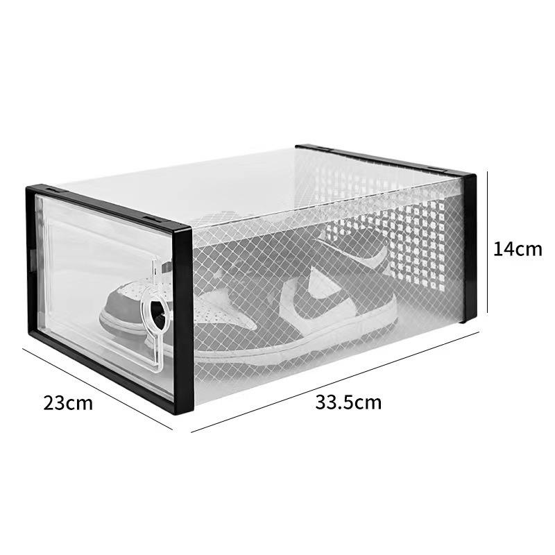Shoe storage boxes, Shoe organizer, 6-piece sets, Collapsible shoe boxes, made of transparent material with lids, foldable stackable containers, ideal for organizing sneakers and saving space in entryway, Clear stackable drawers