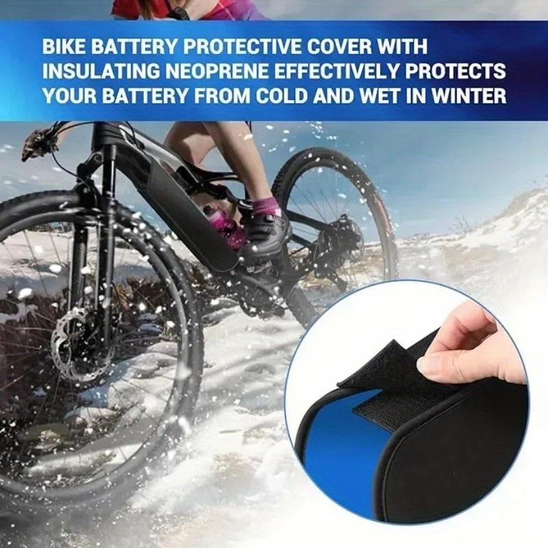 Electric Bicycle Battery Protection Cover, Shockproof Insulation Hood, Fits Frame Circumference 11-13 Inches, Durable Neoprene Rubber Material
