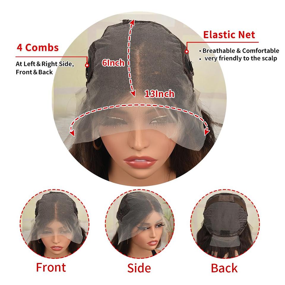 Brown Blonde Highlight Balayage Wig 13X6 Body Wave Human Hair Lace Front Wigs Pre Plucked 180% Density Highlight Ombre Colored Wigs Transparent Lace Frontal Wig Human Hair For Woman Natural Hairline SpringStatements