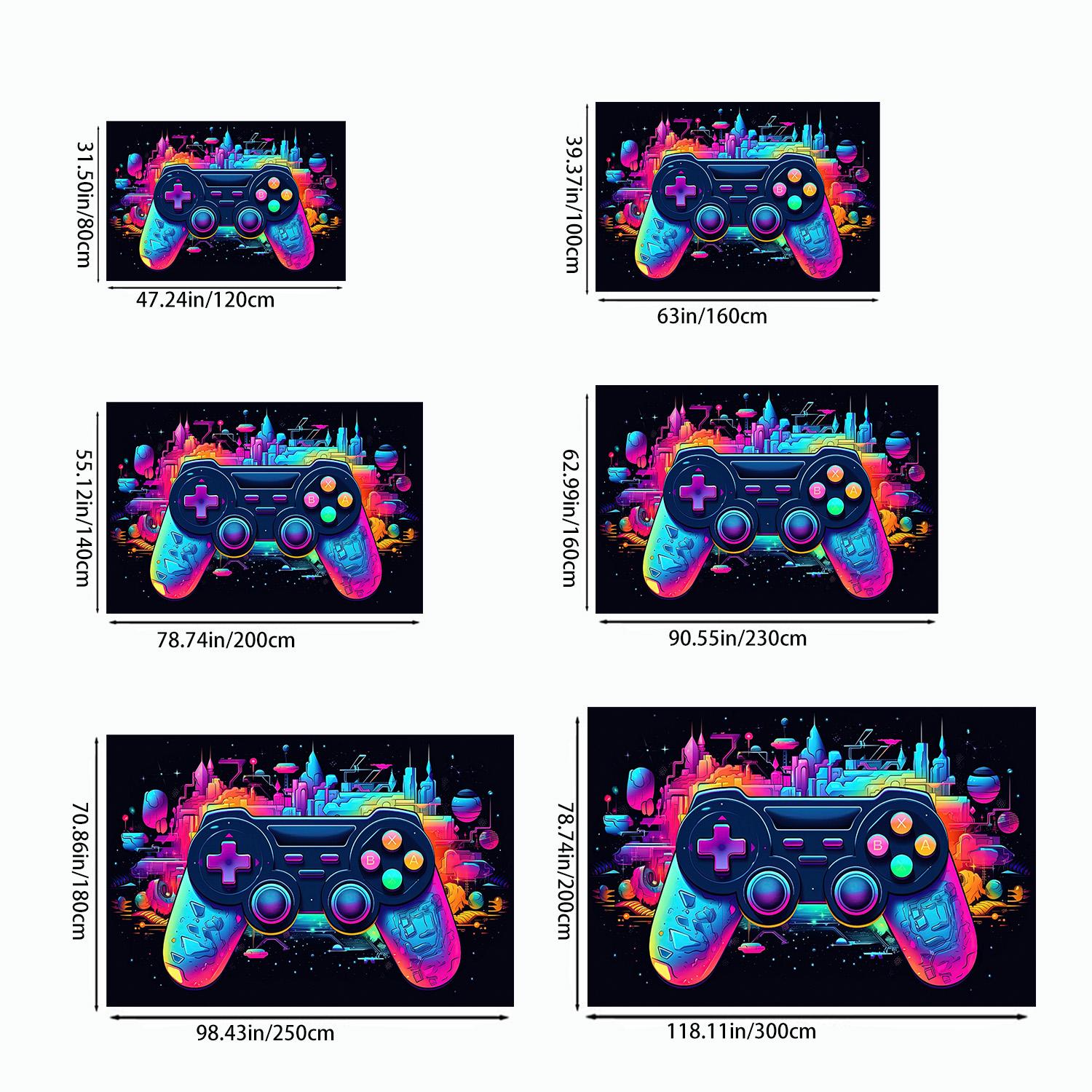 Game Controller Pattern Floor Mat, 1 Count Colorful Creative Soft Floor Carpet, Decorative Area Rug for Home Living Room Bedroom Game Room, Video Game Rug