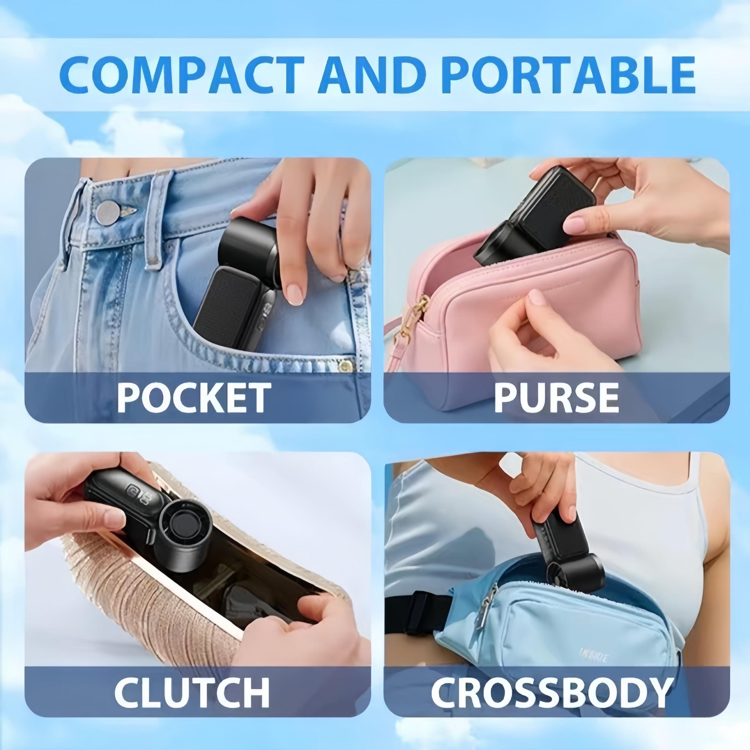 High-Speed Mini Handheld Fan, USB Rechargeable, Long Battery Life, Portable Cooling Device, Ideal for Outdoor Activities