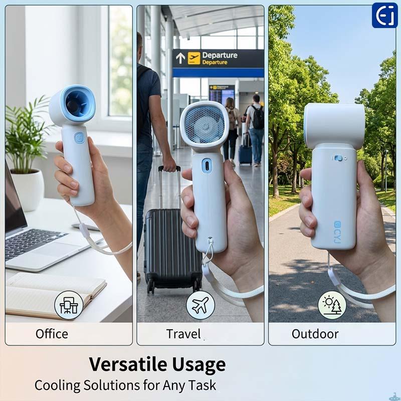 199-Speed Turbo Handheld Fan for Women Men Kids Students Office Workers Travelers Commuters Campers 3600mAh Long Battery Life Ultra-Quiet Portable USB-C Digital Display Summer Must-Have