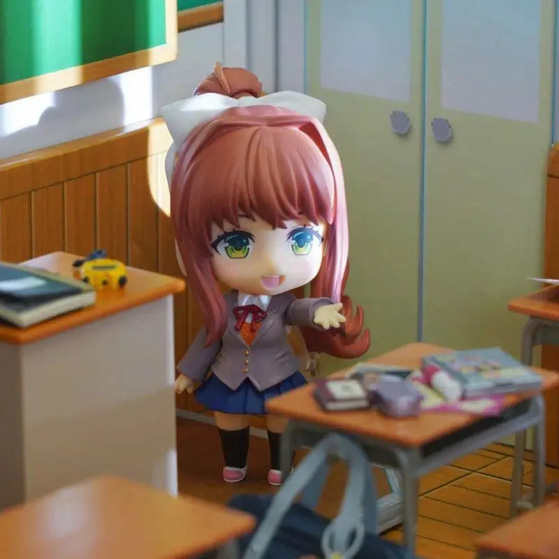 10CM Doki Doki Literature Club! Nendoroid #1817 Monika Cute Q-Version Anime Action Figure, Collectible Model Kit, Trendy Toy for Girls, Action Figures Anime Gift, Anime Figures