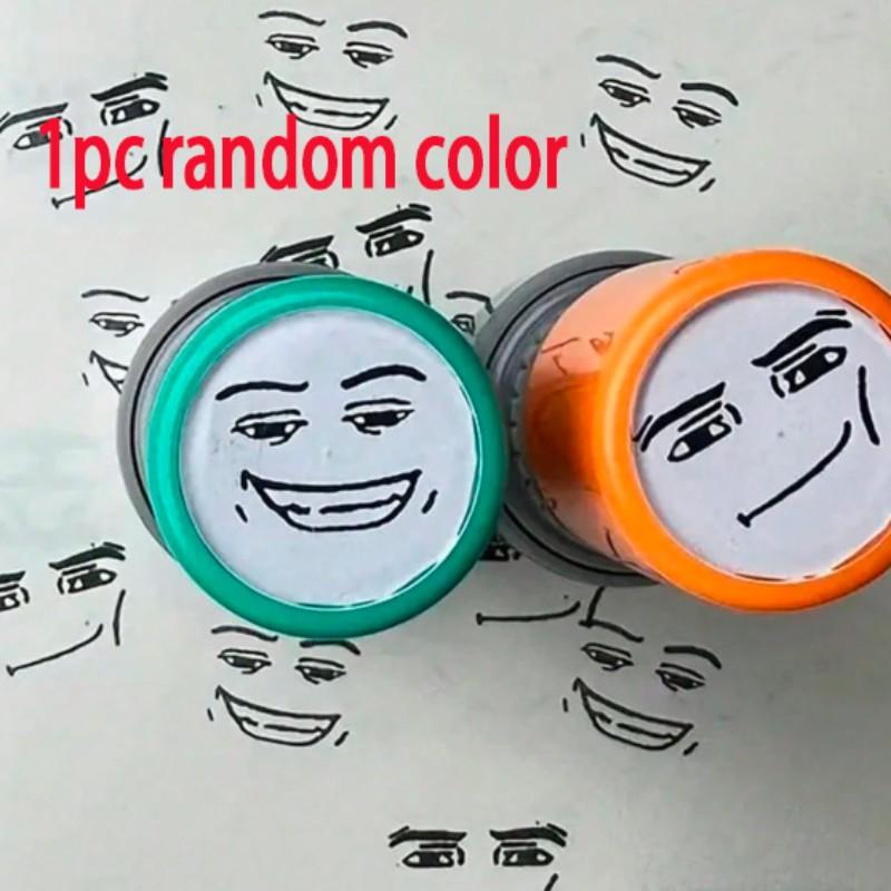 Random Color Stamp Box - Cute and Fun Black Ink Stamps - Fun Stamps - Suitable for daily office use, can be used as labels and indicator stamps, niche, fun, funny, and press type hand account stamps