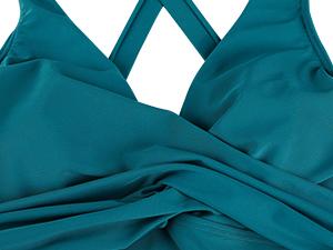 Hilor Women's Underwire Tankini Top Tummy Control Bathing Suits Sexy V Neck Crossover Swim Top Only