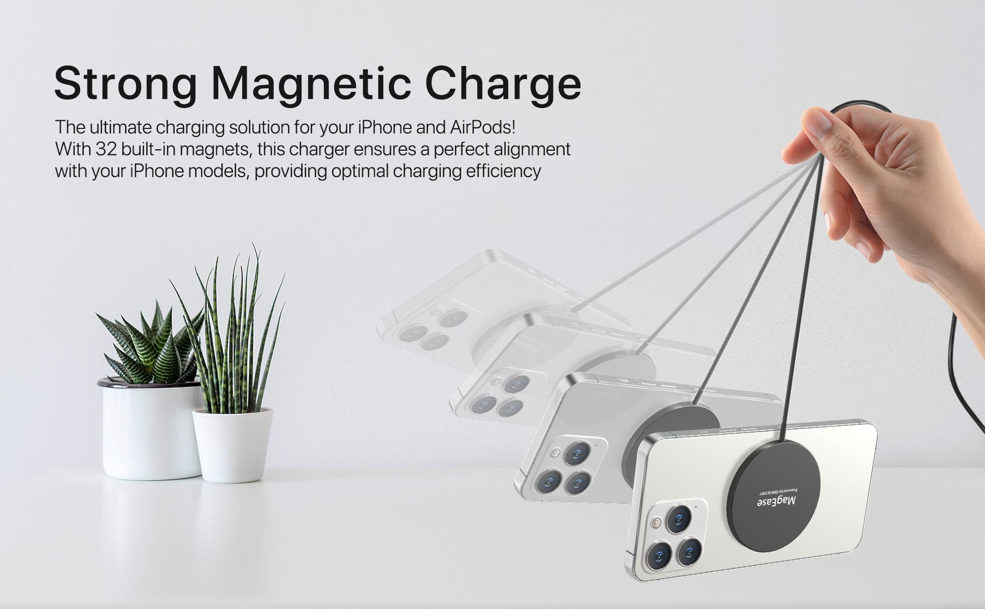 2Pieces/Pack 2025 new Game charger Magnetic Wireless Charger Compatible with MagSafe Charger for iPhone 12 pro-16series Similar to original