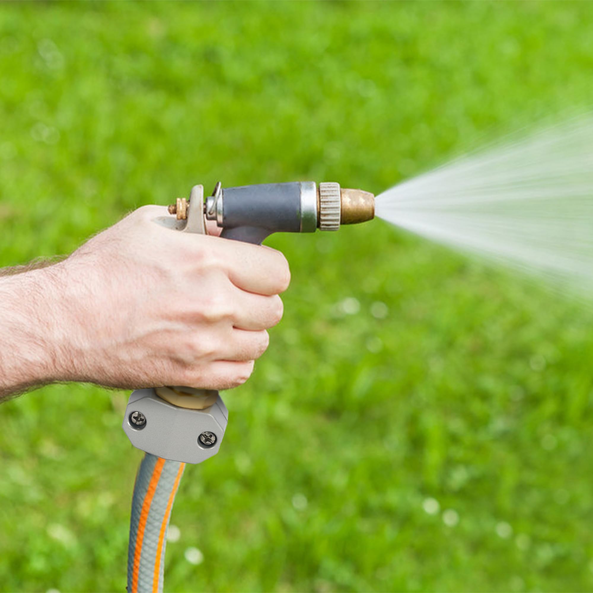 Hourleey Garden Hose Repair Kit, Aluminum Alloy Garden Hose End Mender, Male and Female Water Hose Repair Fittings, Fit 5/8" and 3/4" Garden Hose Connector, with Extra Hose Washers