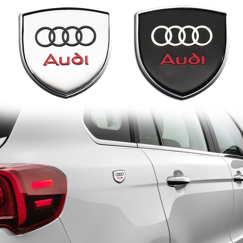 Car Metal Sticker Custom Shield Car Rear Trunk Shield Emblem Badge Sticker Car Decals For Audi Sline A3 A4 B5 B6 B7 B8 8P B9 8V 8L A6 C7 C6 A1 A5 A7 TT Q3 Q5 Q7 Q8 S3 S4 S5 S6 S7 RS3 RS5