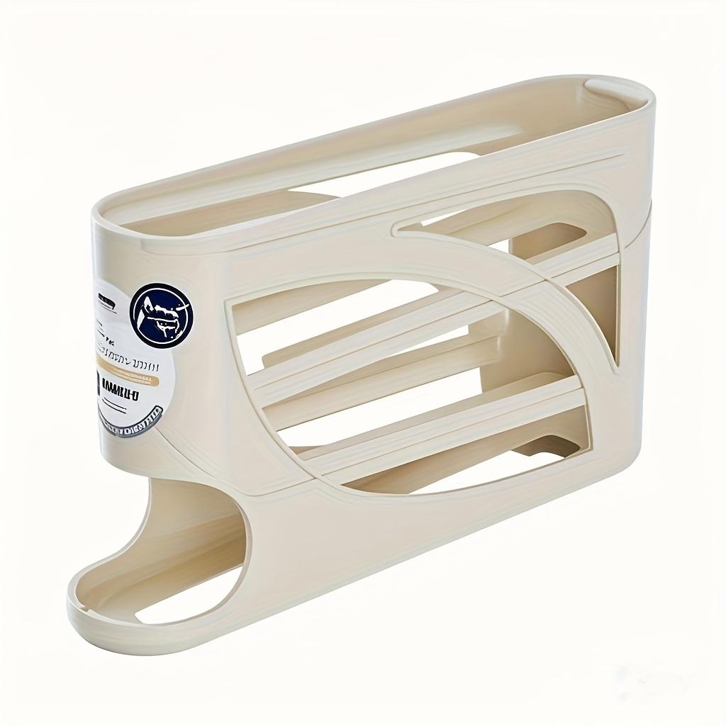 4-Layer Refrigerator Egg Storage Container Holds 32 Eggs, Side Door Design for Kitchen Organization, Automatic Rolling Multi-Layer Large Capacity Egg Tray