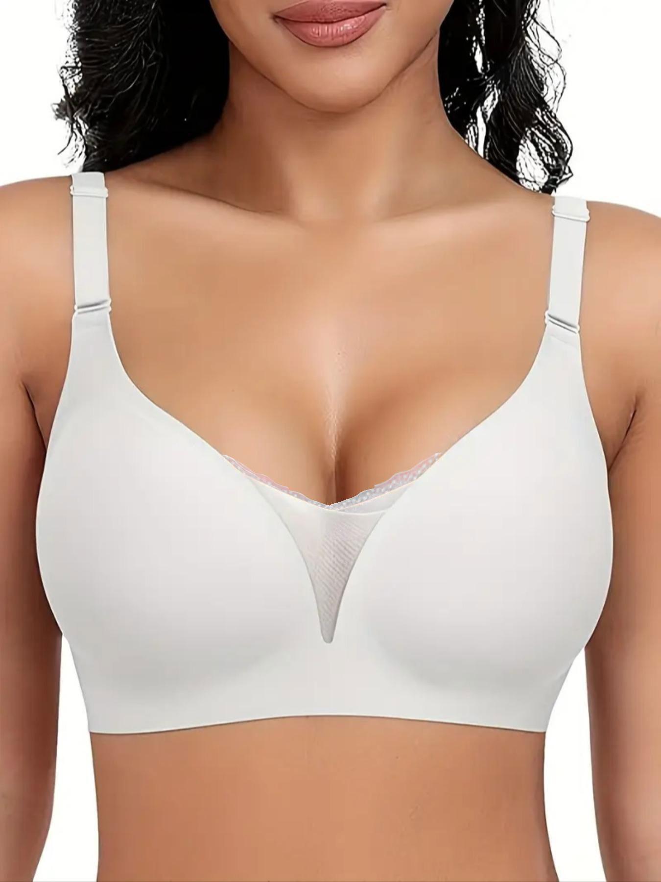 Women's Solid Wireless Bra, Wirefree Bra, Comfortable Breathable Seamless Bra, Soft Supportive Lingerie for Daily Wear, Multiway Bra