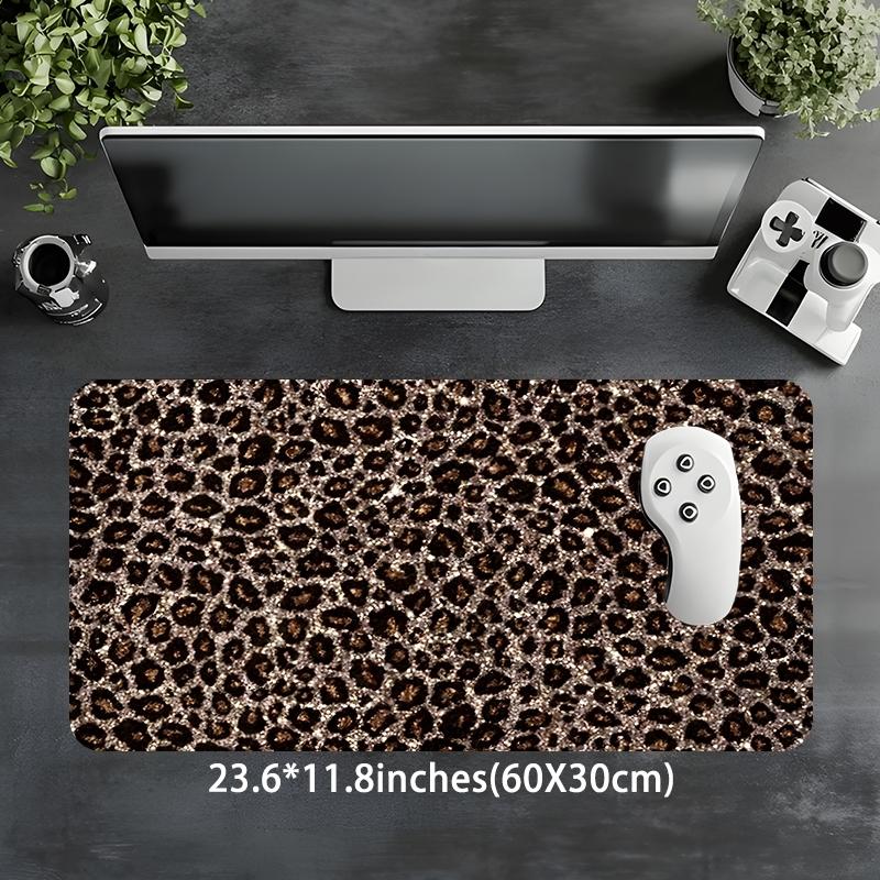 Shiny Leopard Print Large Gameing Mouse Pad,Aesthetic Desktop Decoration Protection Pad,Rubber Pad Non-slip Lock Edge Work Pad,Ergonomic Pad,multi-size mouse pad suitable for laptop,desktop computer games, work,family, good gift for boys,girls,kids