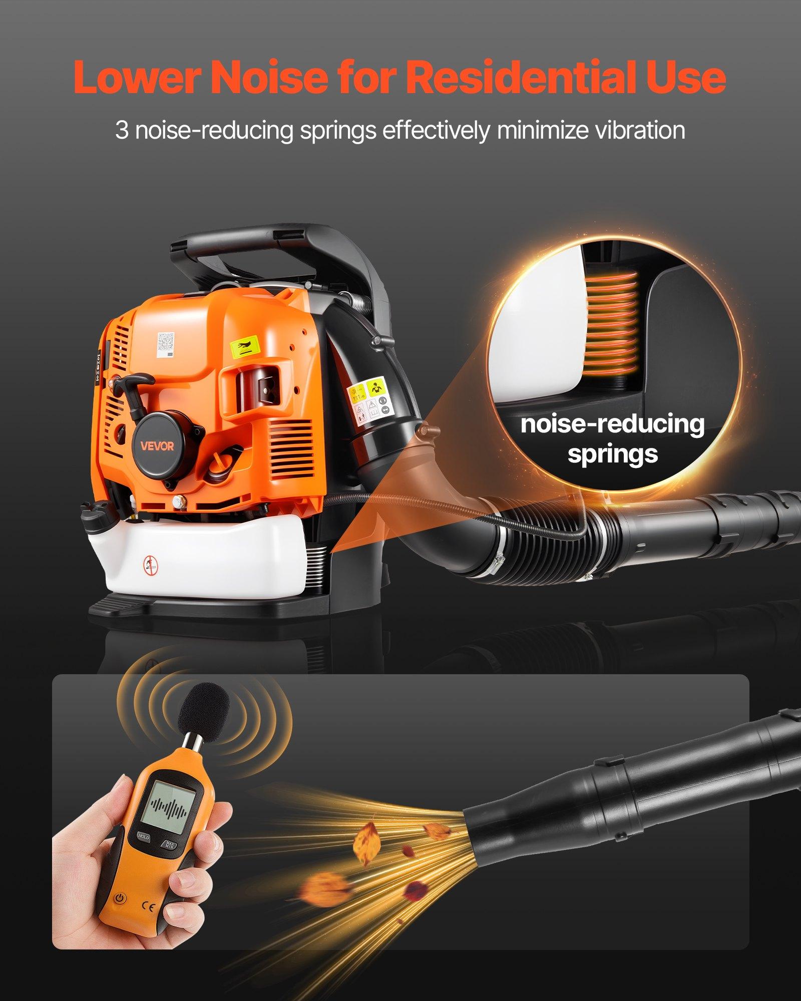 VEVOR Backpack Leaf Blower, 75.6CC 4-Stroke Engine Gas Powered Leaf Blower with 1.8L Fuel Tank, 615 CFM Air Volume, 179 MPH Air Speed, Ideal for Lawn Care, Leaves Cleaning, Yard Debris & Snow Removal