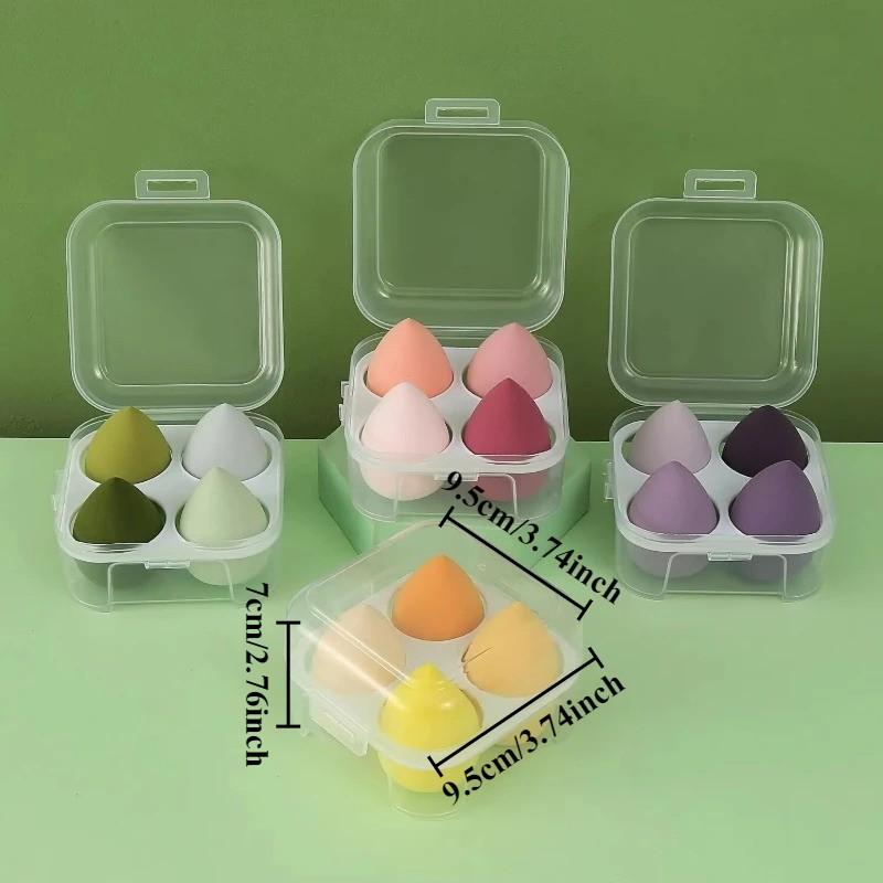 Multi-Color Makeup Sponge Set of 4, Dry Wet Use, Soft Blending, Suitable for Bb Cream, Foundation, Lotion, Universal Makeup Tool
