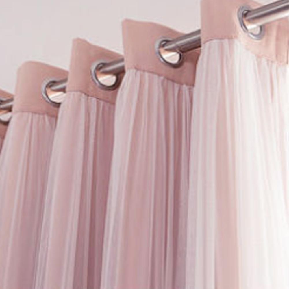 Double Layer Curtain, Solid Color Blackout Curtain, 1 Piece, Fashionable Home Decor for Living Room & Bedroom, Window Curtain