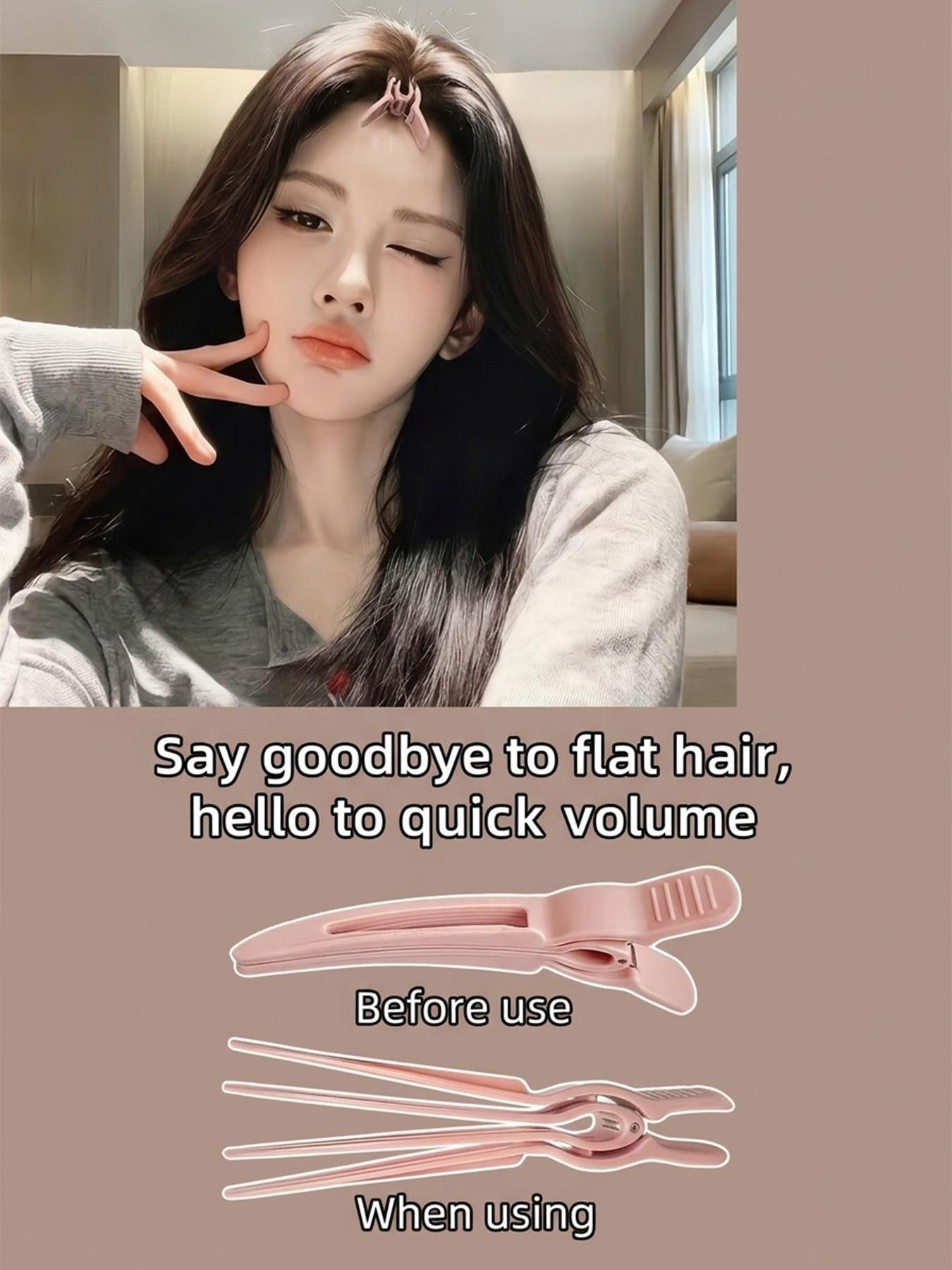 3-Piece Root Lifter Clips, Korean Style Natural Haircut, 3 Colors, Invisible Bow Bangs, High Forehead, Long-Lasting, Gentle on Hair