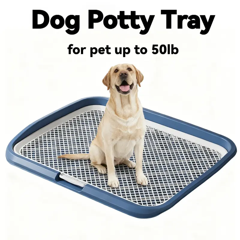 Dog Potty Tray with Grate, Dog Pee Pad Holder for Indoor Puppy Training