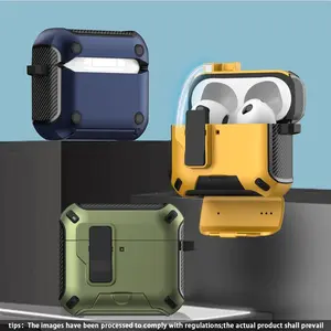 Anti-Drop Earphone Case with Stand, Compatible with AirPods 4, AirPods 3, AirPods Pro2, AirPods Pro, AirPods 1/2, Protective Cover